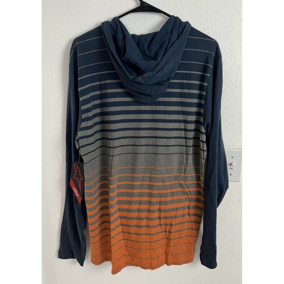 Alpinestars Zip Up Hoodie Long Sleeve Navy Size M New - Picture 4 of 7